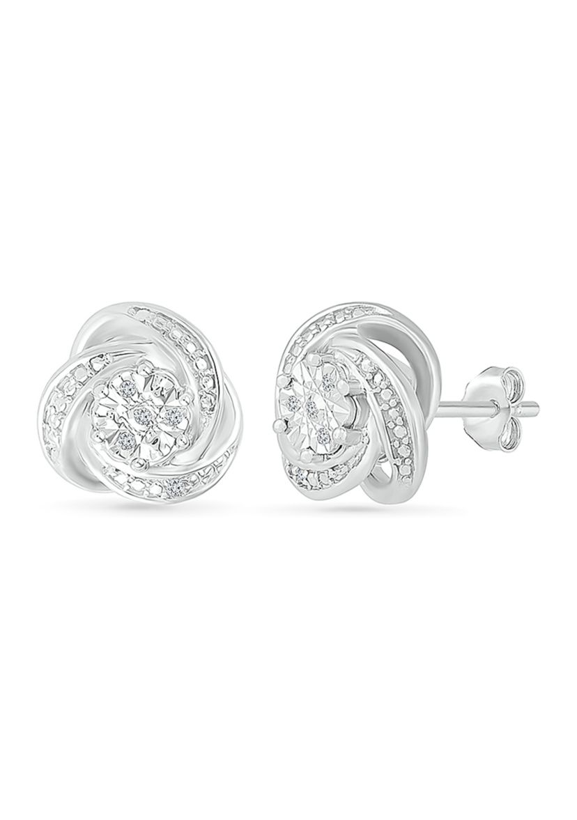 Diamond Accent Sterling Silver Fashion Earrings