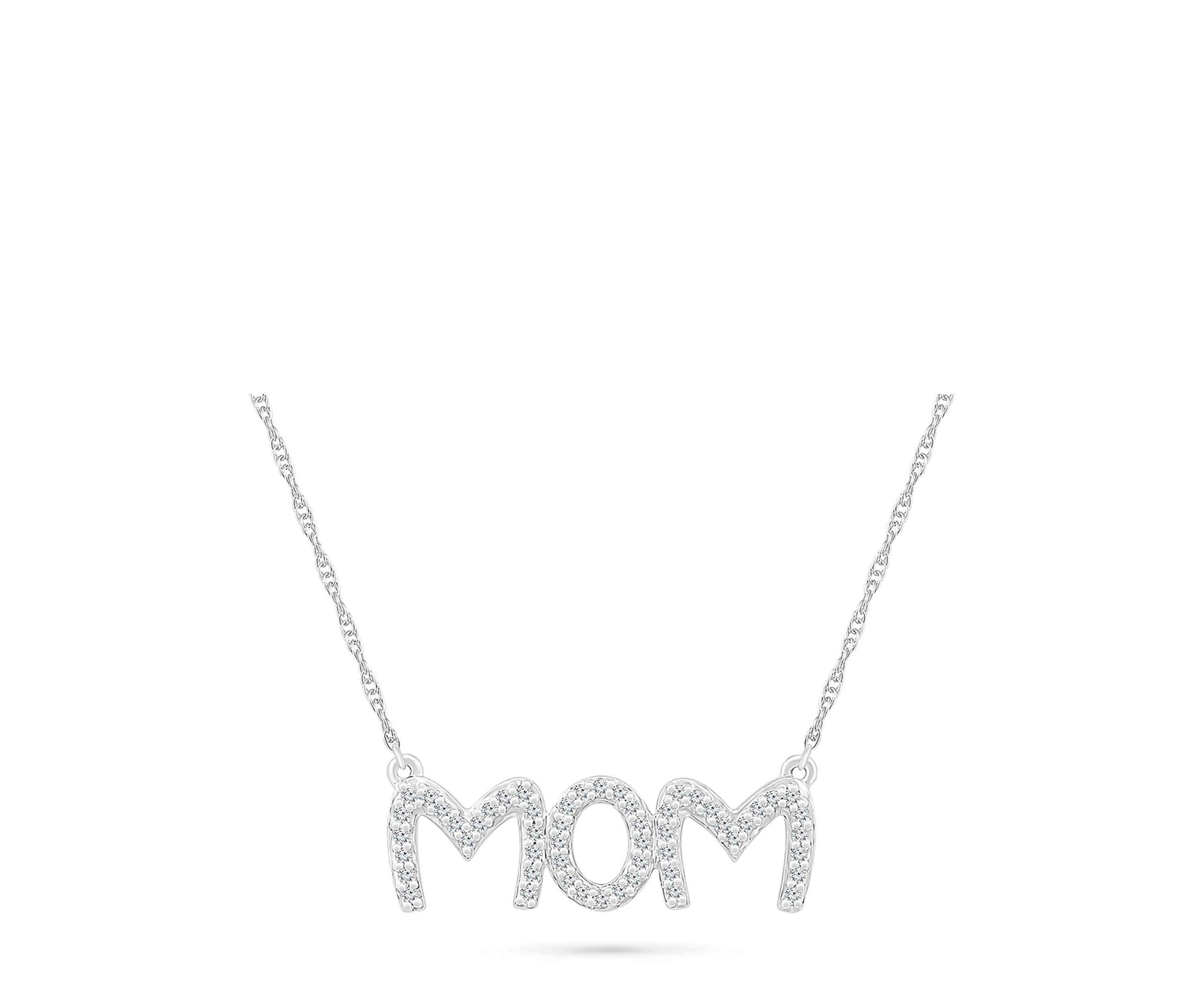 1/6 ct. t.w. Diamond Mom Necklace in Sterling Silver