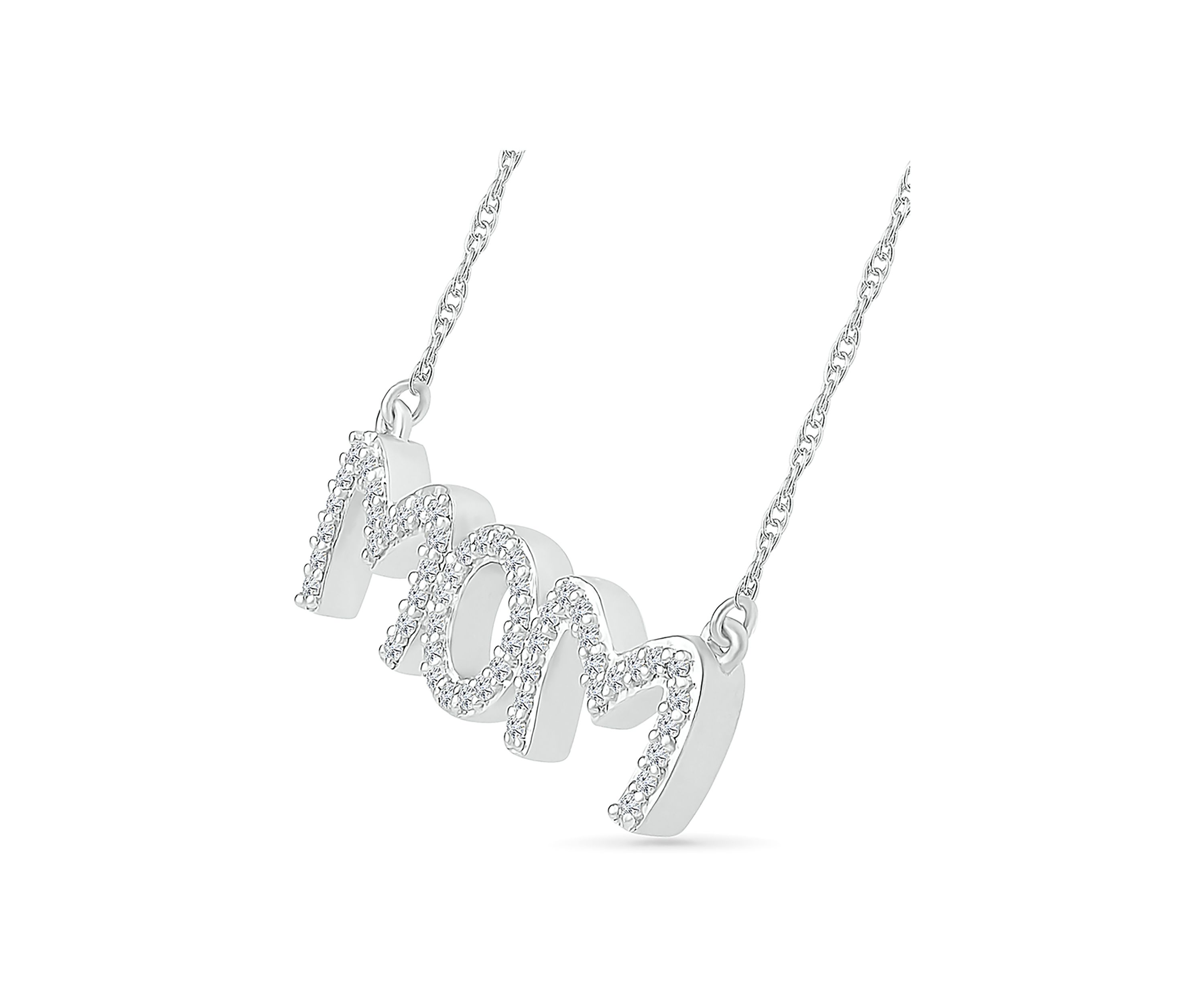 1/6 ct. t.w. Diamond Mom Necklace in Sterling Silver