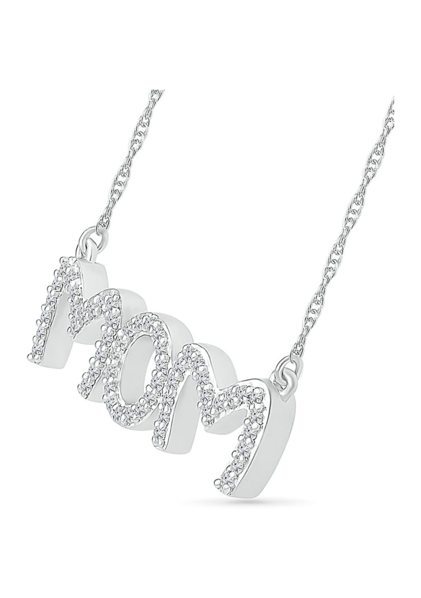 1/6 ct. t.w. Diamond Mom Necklace in Sterling Silver