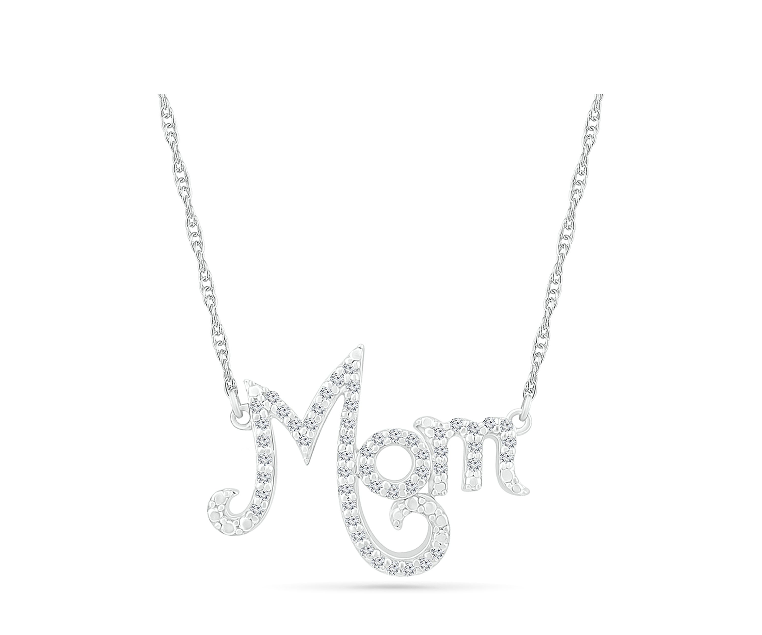 1/6 ct. t.w. Diamond Mom Necklace in Sterling Silver