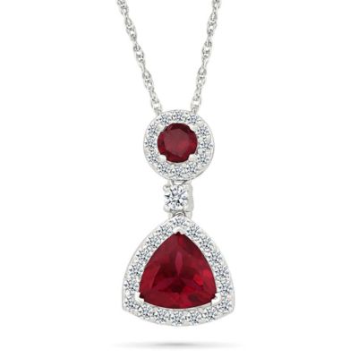 Belk  Co Lab Created Created Ruby and Created White Sapphire Fashion Pendant