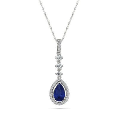 Belk  Co Lab Created Created Blue Sapphire and Created White Sapphire Fashion Pendant