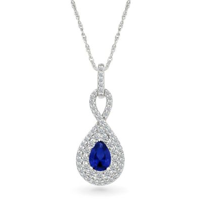Belk  Co Lab Created Created Blue Sapphire and Created White Sapphire Infinity Pendant