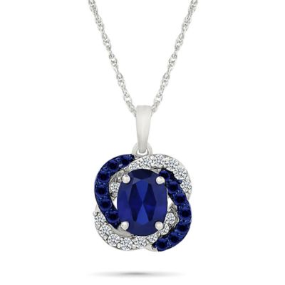 Belk  Co Lab Created Created Blue Sapphire and Created White Sapphire Fashion Pendant