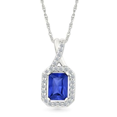 Belk  Co Lab Created Created Blue Sapphire and Created White Sapphire Fashion Pendant