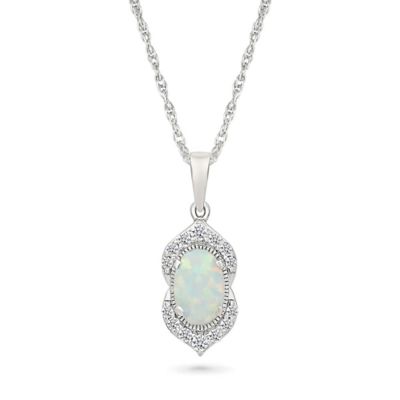 Belk  Co Lab Created Created Opal and Created White Sapphire Fashion Pendant