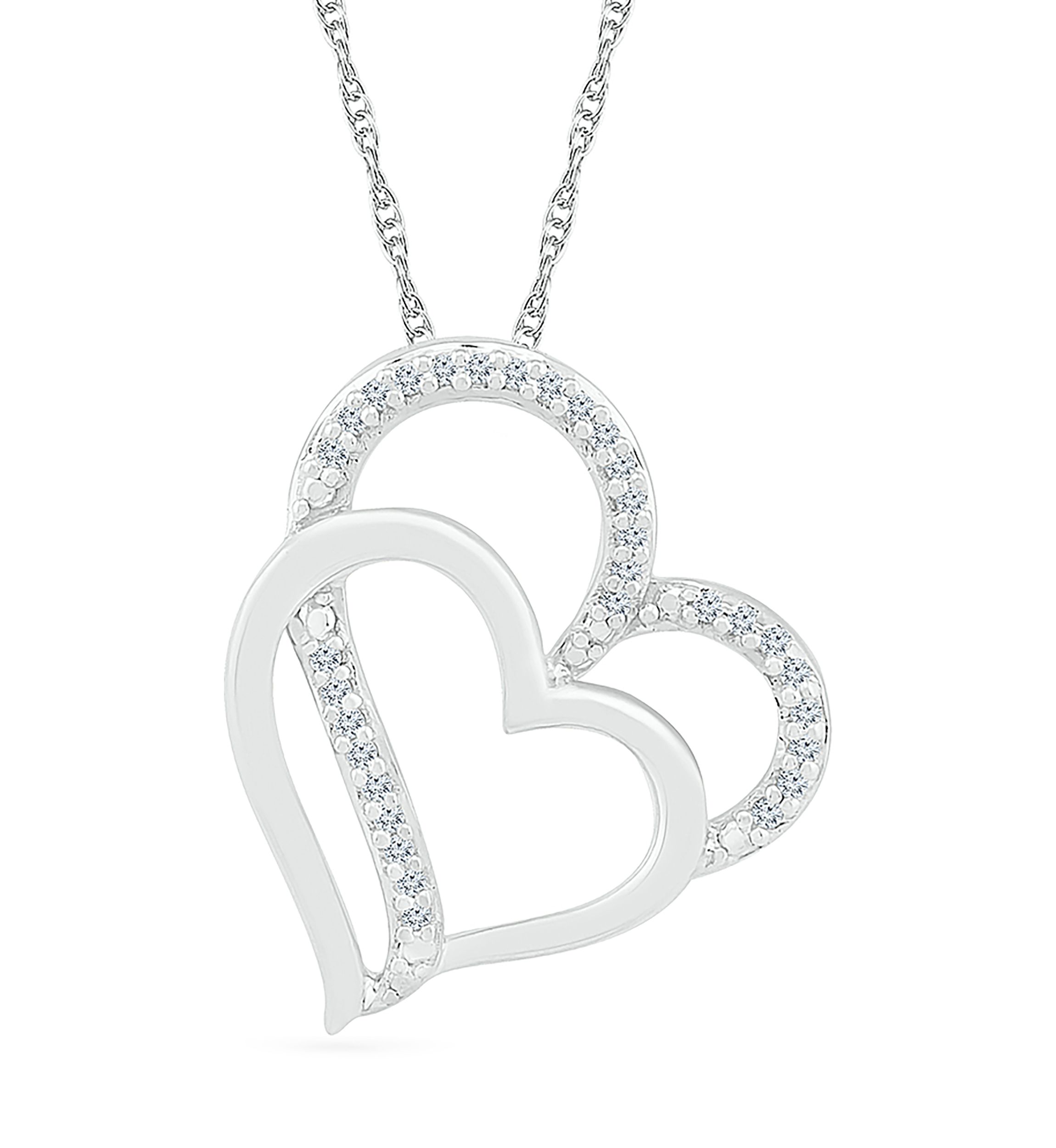 Diamond Accent Sterling Silver Heart Pendant Necklace