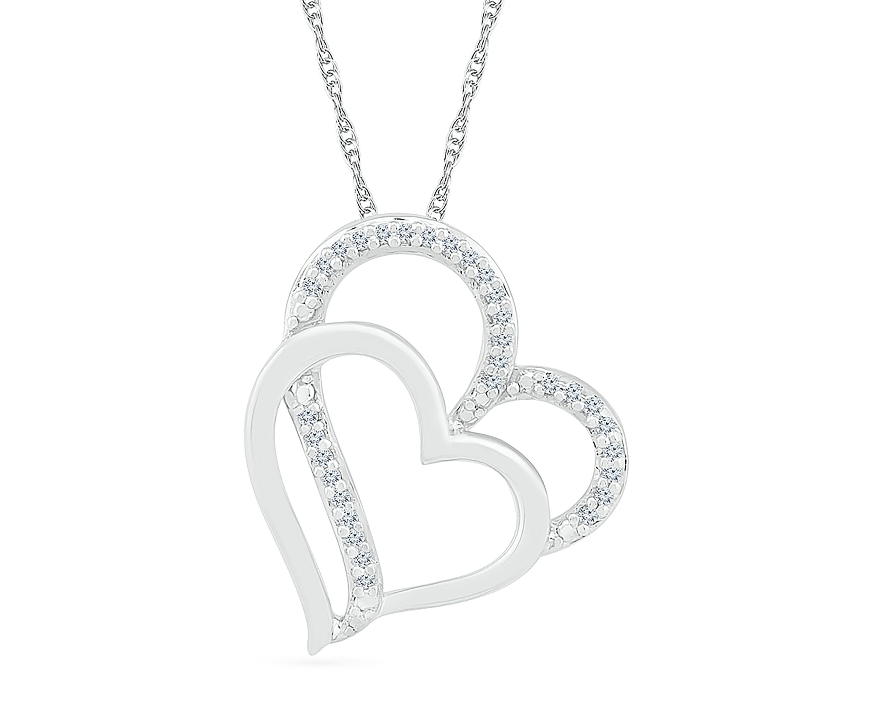 Diamond Accent Sterling Silver Heart Pendant Necklace