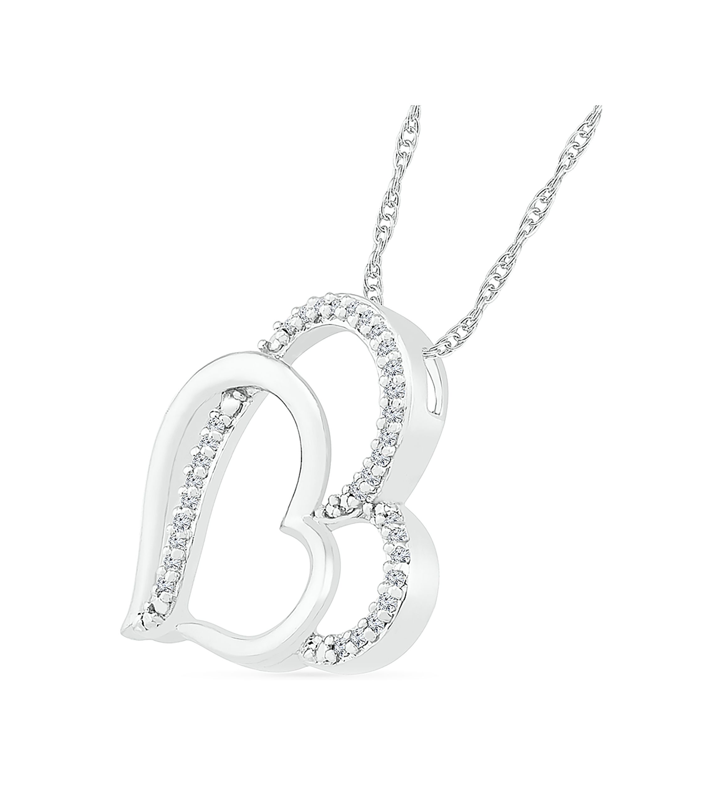 Diamond Accent Sterling Silver Heart Pendant Necklace