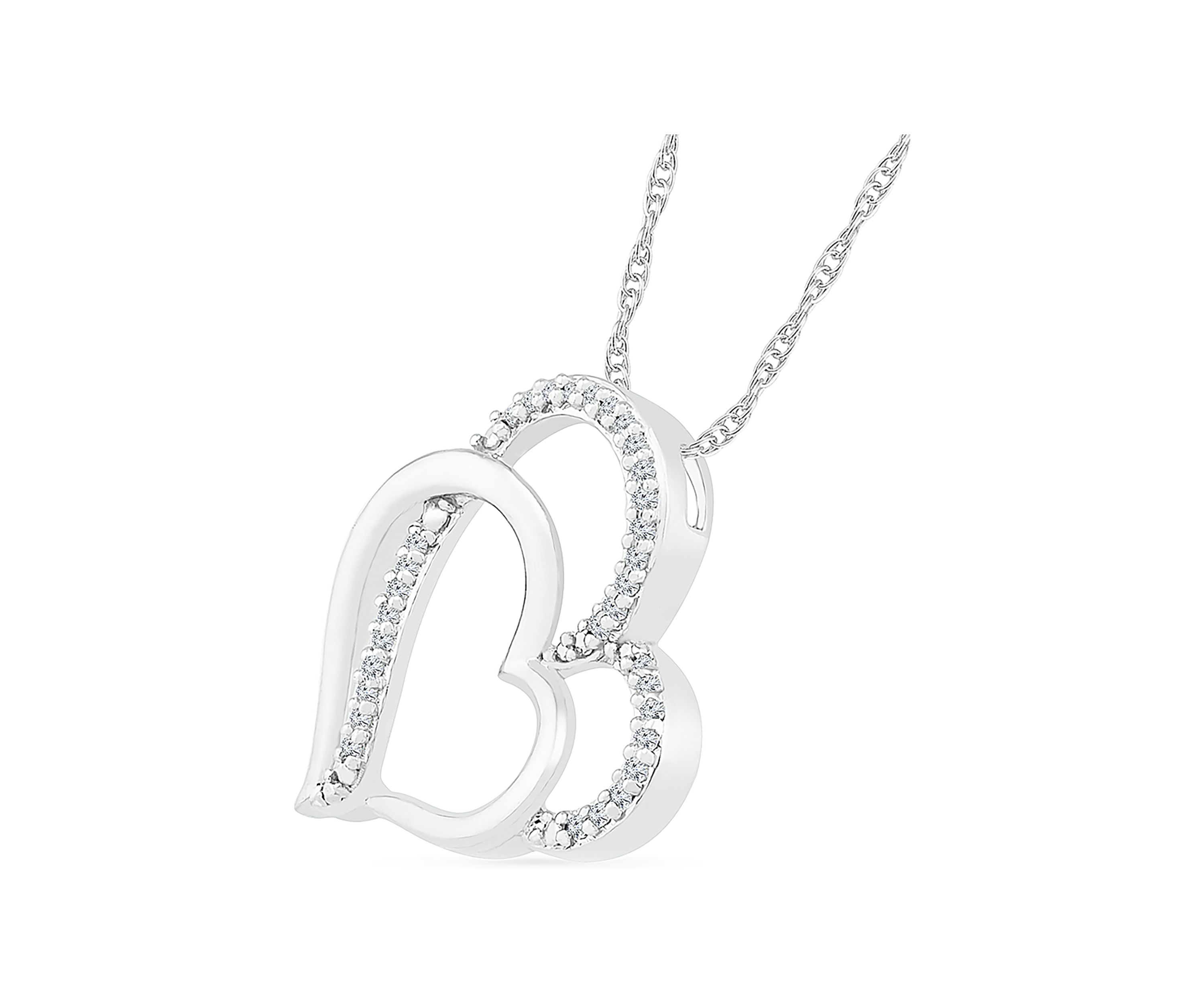 Diamond Accent Sterling Silver Heart Pendant Necklace