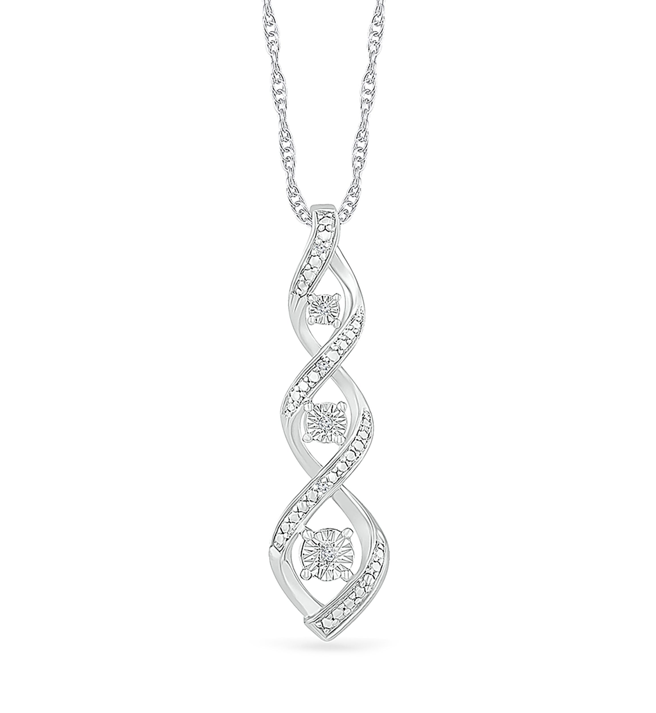Diamond Accent Sterling Silver Fashion Pendant Necklace