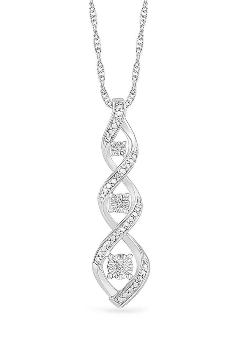 Diamond Accent Sterling Silver Fashion Pendant Necklace