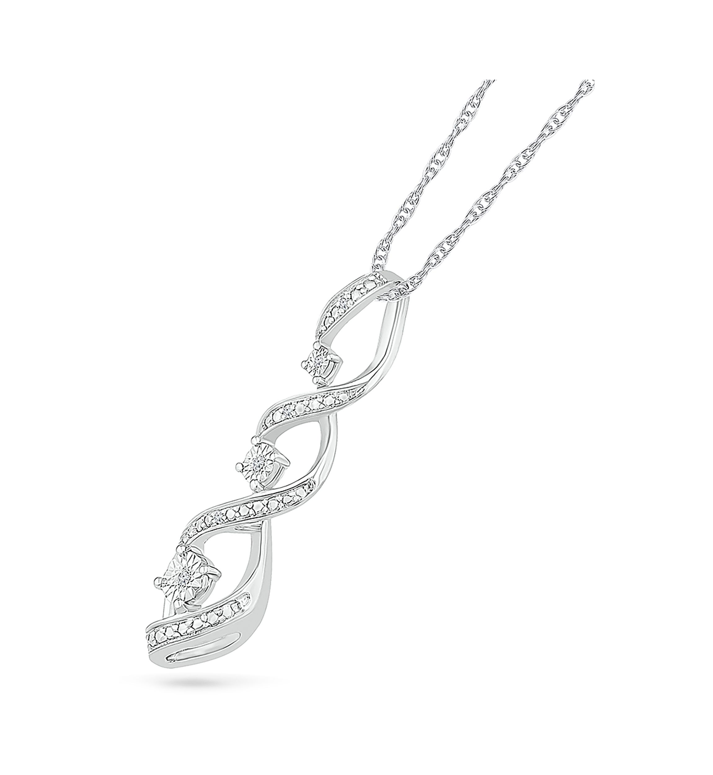 Diamond Accent Sterling Silver Fashion Pendant Necklace