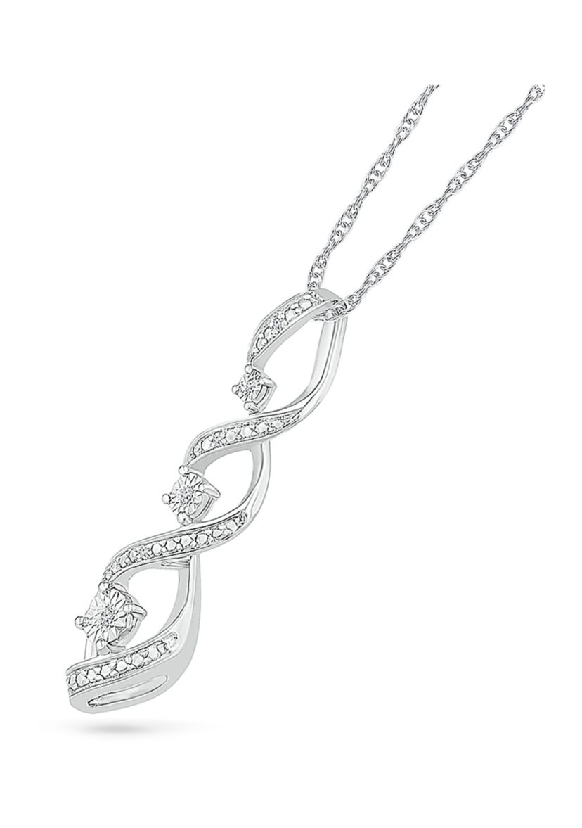 Diamond Accent Sterling Silver Fashion Pendant Necklace