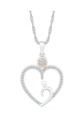 Belk Co 1 5 Ct T W Diamond Heart Pendant In Sterling Silver 10k Rose Gold Belk
