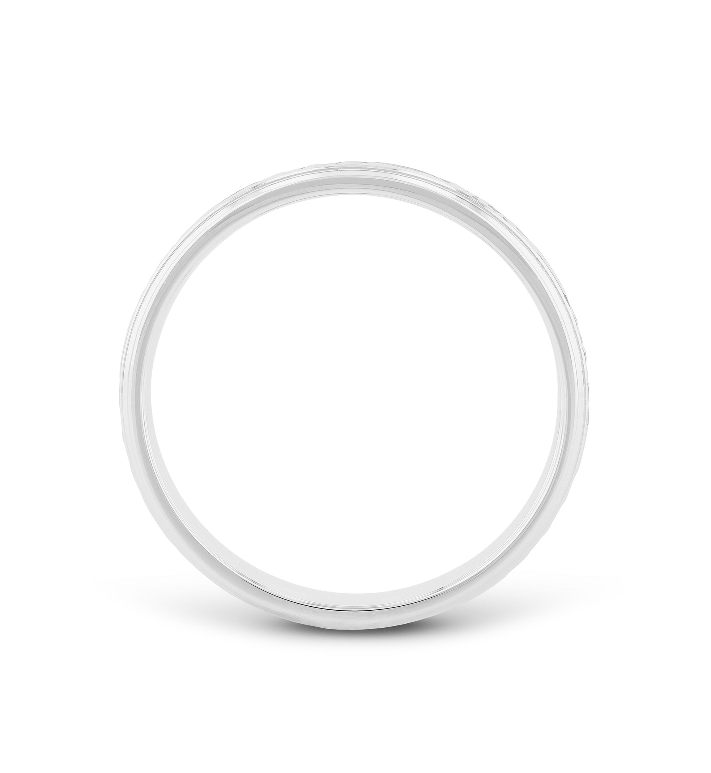 Prism-Cut Milgrain 4 Millimeter Wedding Band in .925 Sterling Silver