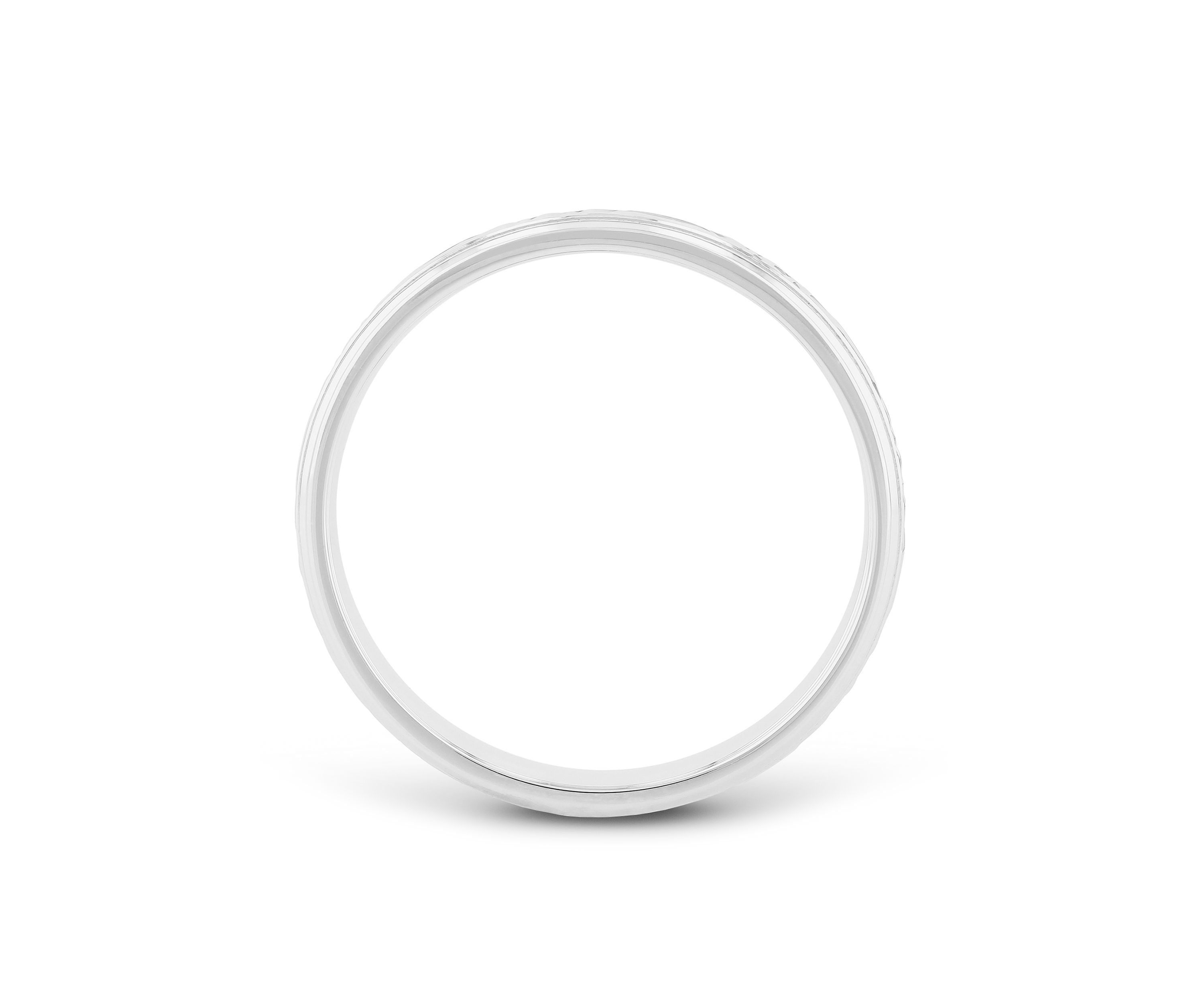 Prism-Cut Milgrain 4 Millimeter Wedding Band in .925 Sterling Silver
