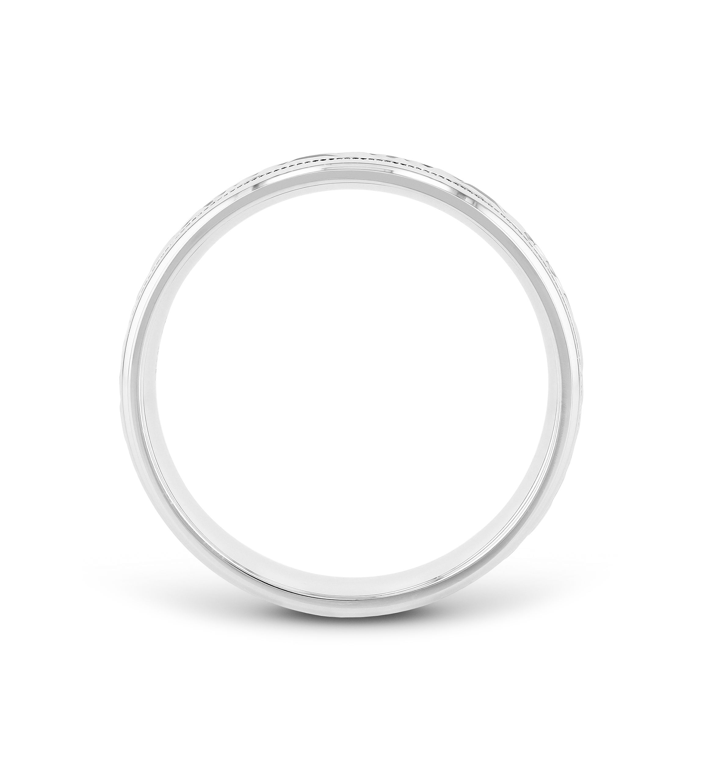 Prism-Cut Milgrain 6 Millimeter Wedding Band in .925 Sterling Silver