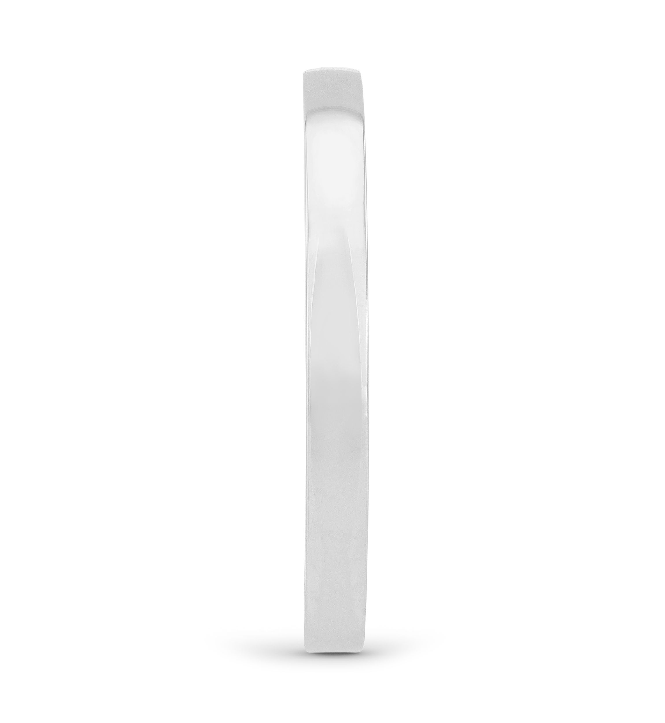 Plain Polished 2 Millimeter Wedding Band in .925 Sterling Silver