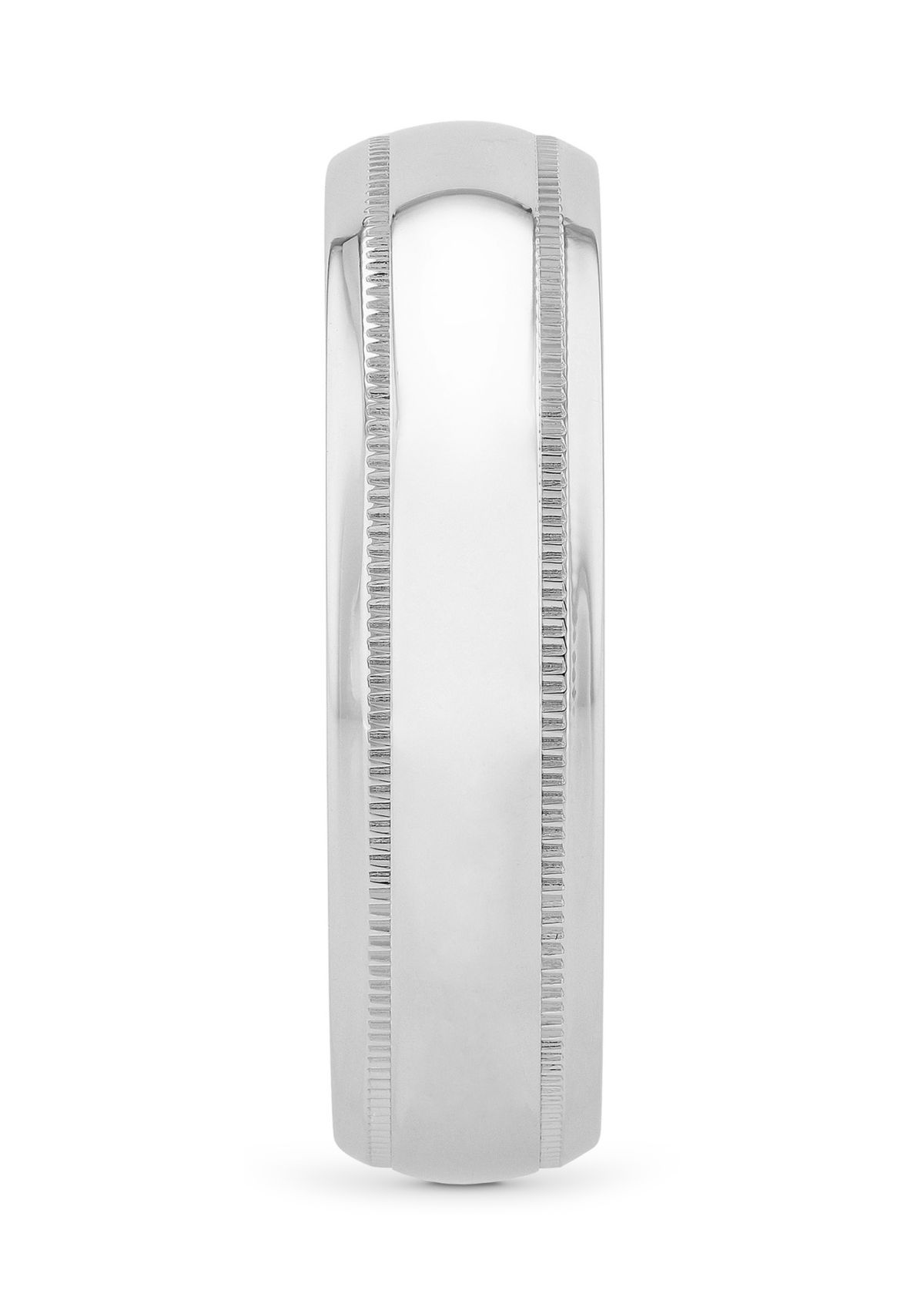 Polished Milgrain 6 Millimeter Wedding Band in .925 Sterling Silver