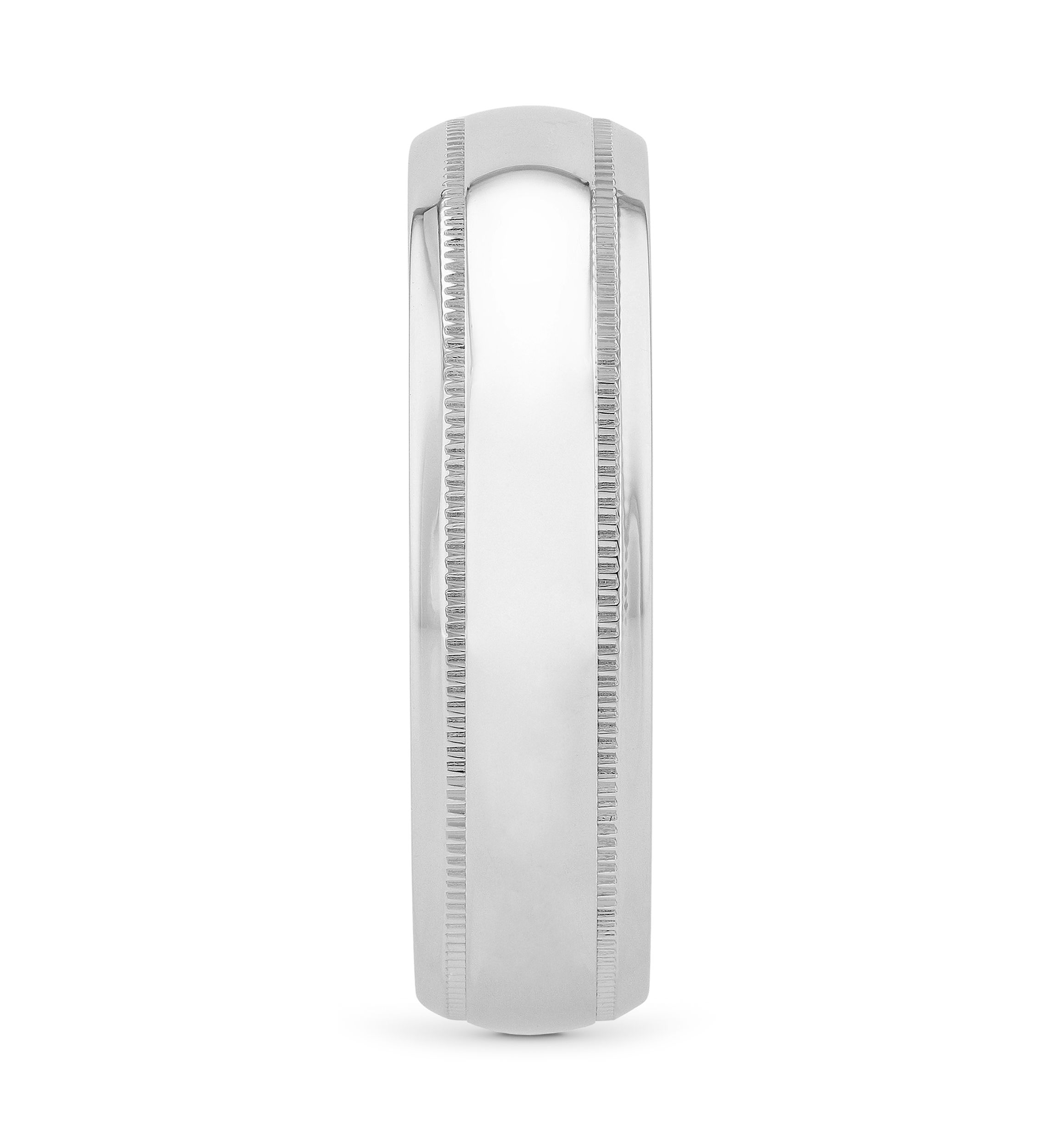 Polished Milgrain 6 Millimeter Wedding Band in .925 Sterling Silver