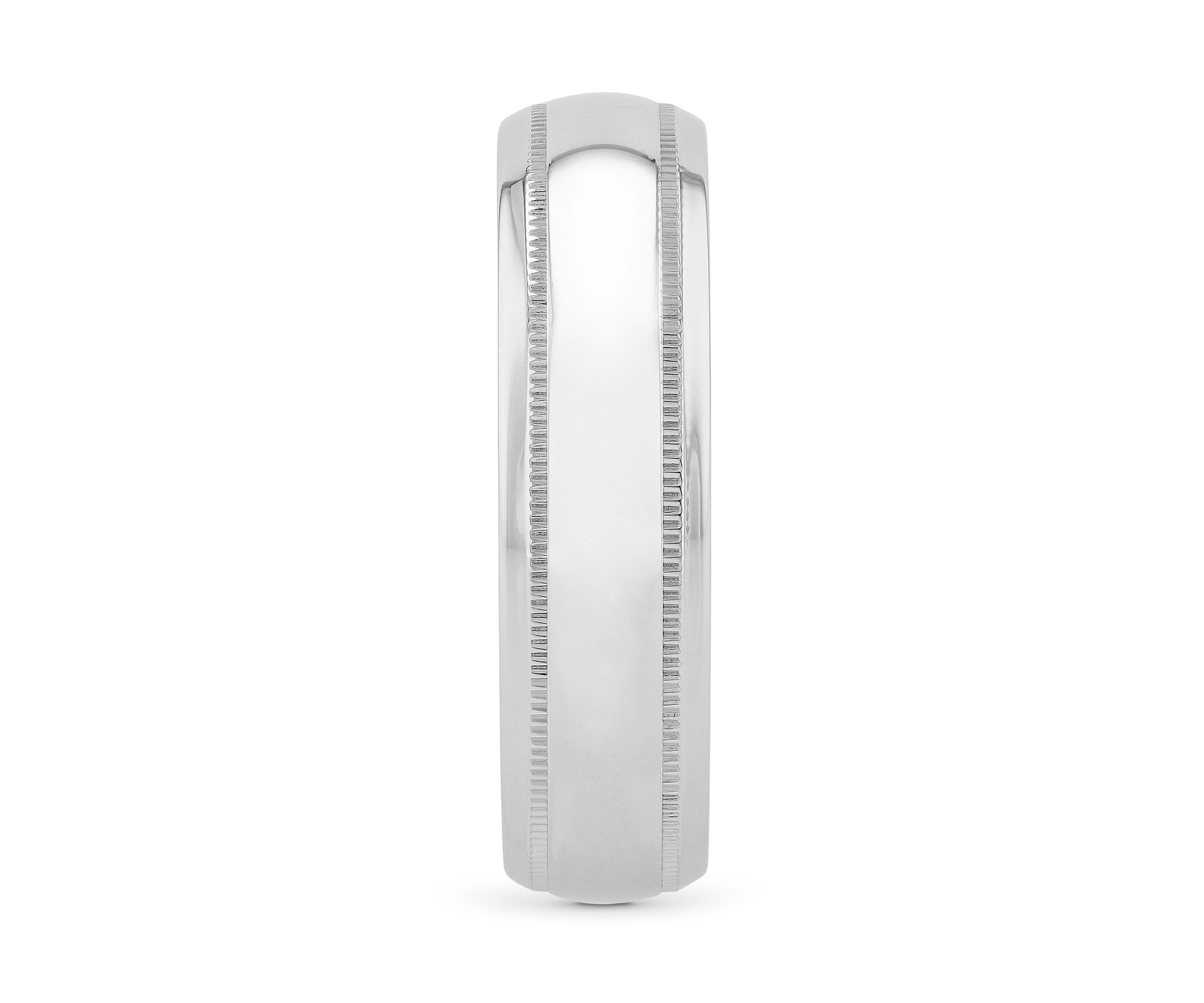 Polished Milgrain 6 Millimeter Wedding Band in .925 Sterling Silver
