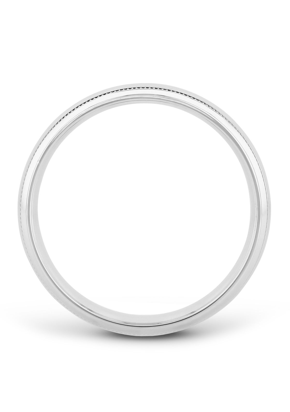 Polished Milgrain 6 Millimeter Wedding Band in .925 Sterling Silver