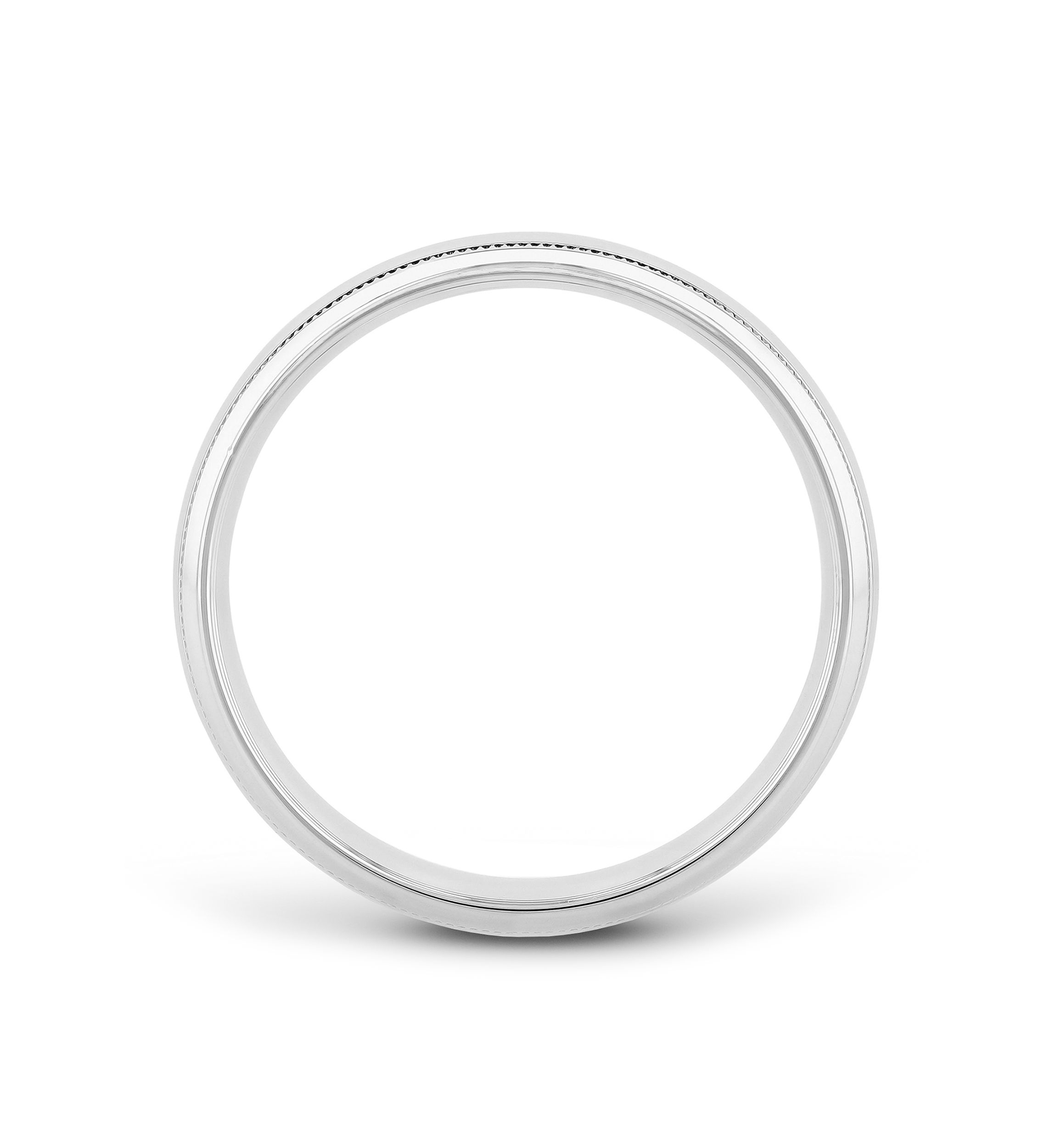 Polished Milgrain 6 Millimeter Wedding Band in .925 Sterling Silver