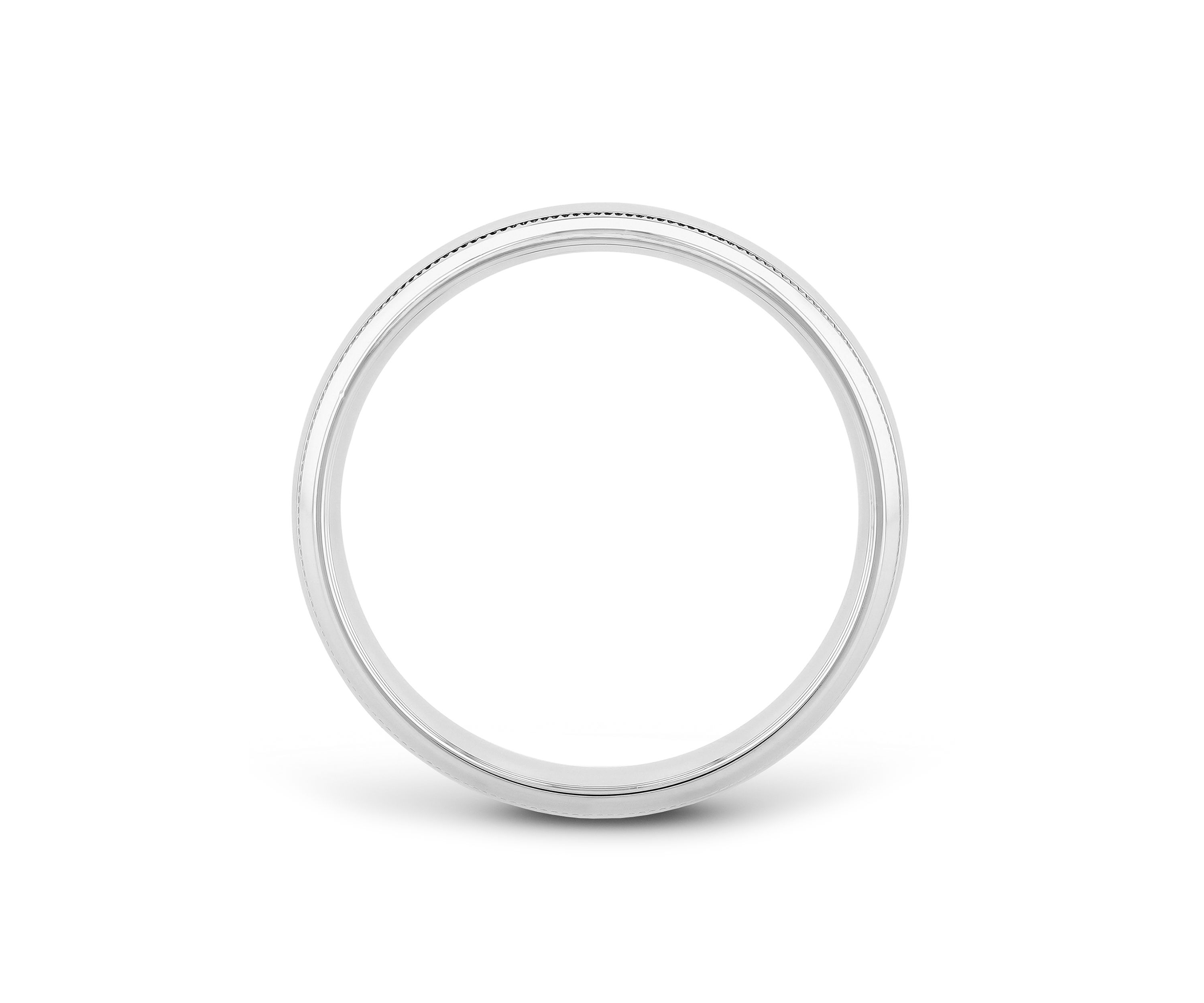 Polished Milgrain 6 Millimeter Wedding Band in .925 Sterling Silver