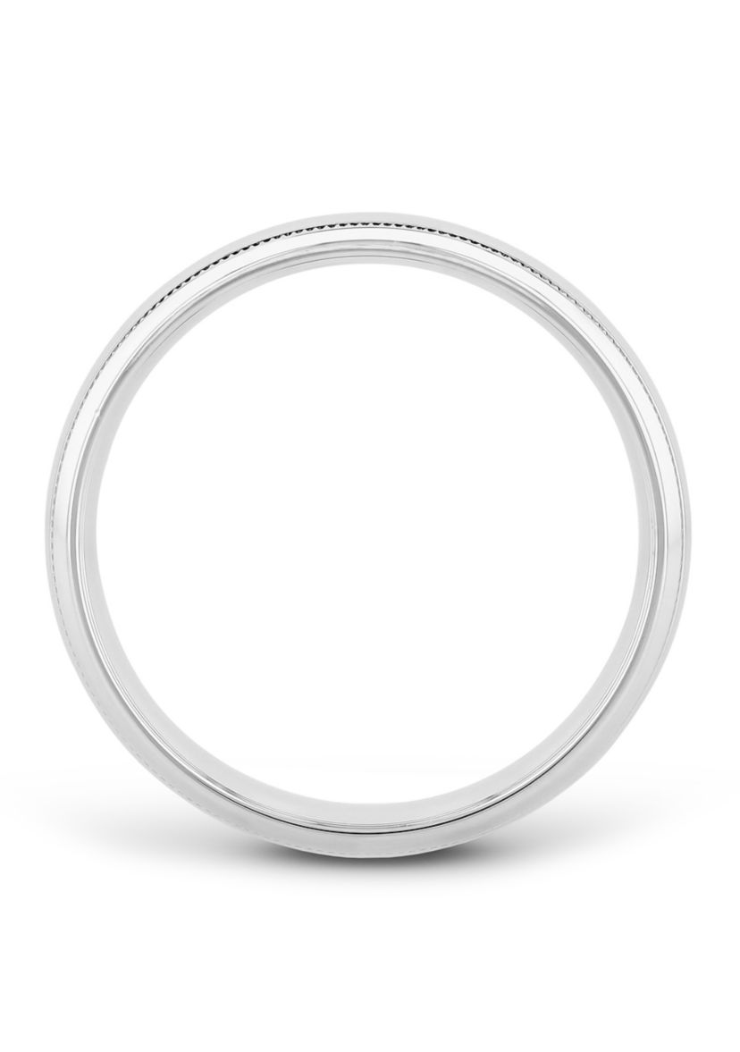 Polished Milgrain 6 Millimeter Wedding Band in .925 Sterling Silver