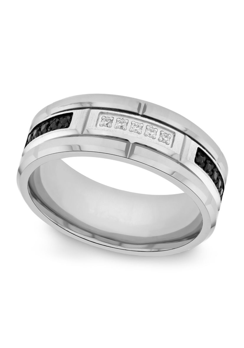 1/10 ct. t.w. Black and White Diamond Band in Tungsten