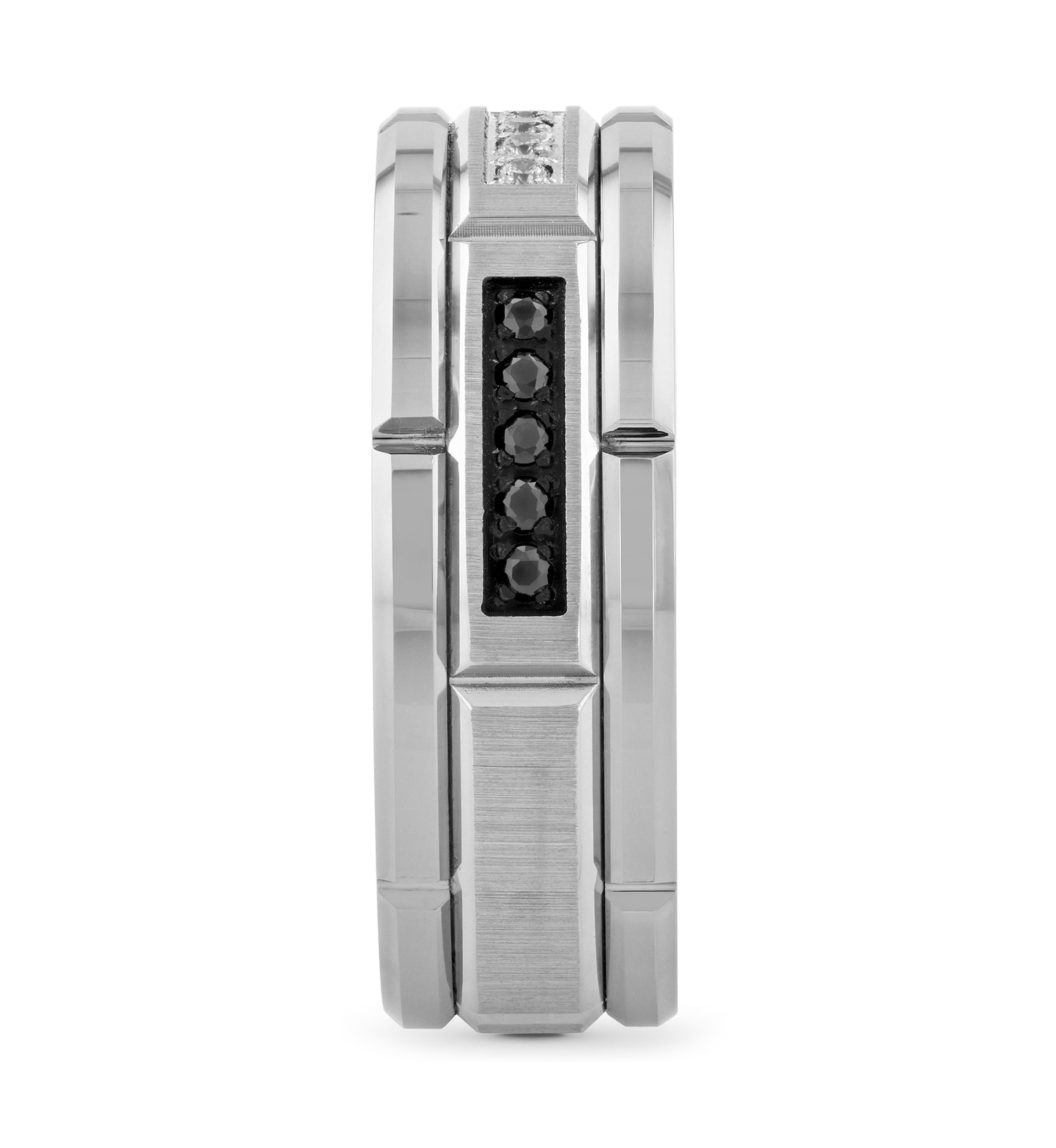 1/10 ct. t.w. Black and White Diamond Band in Tungsten