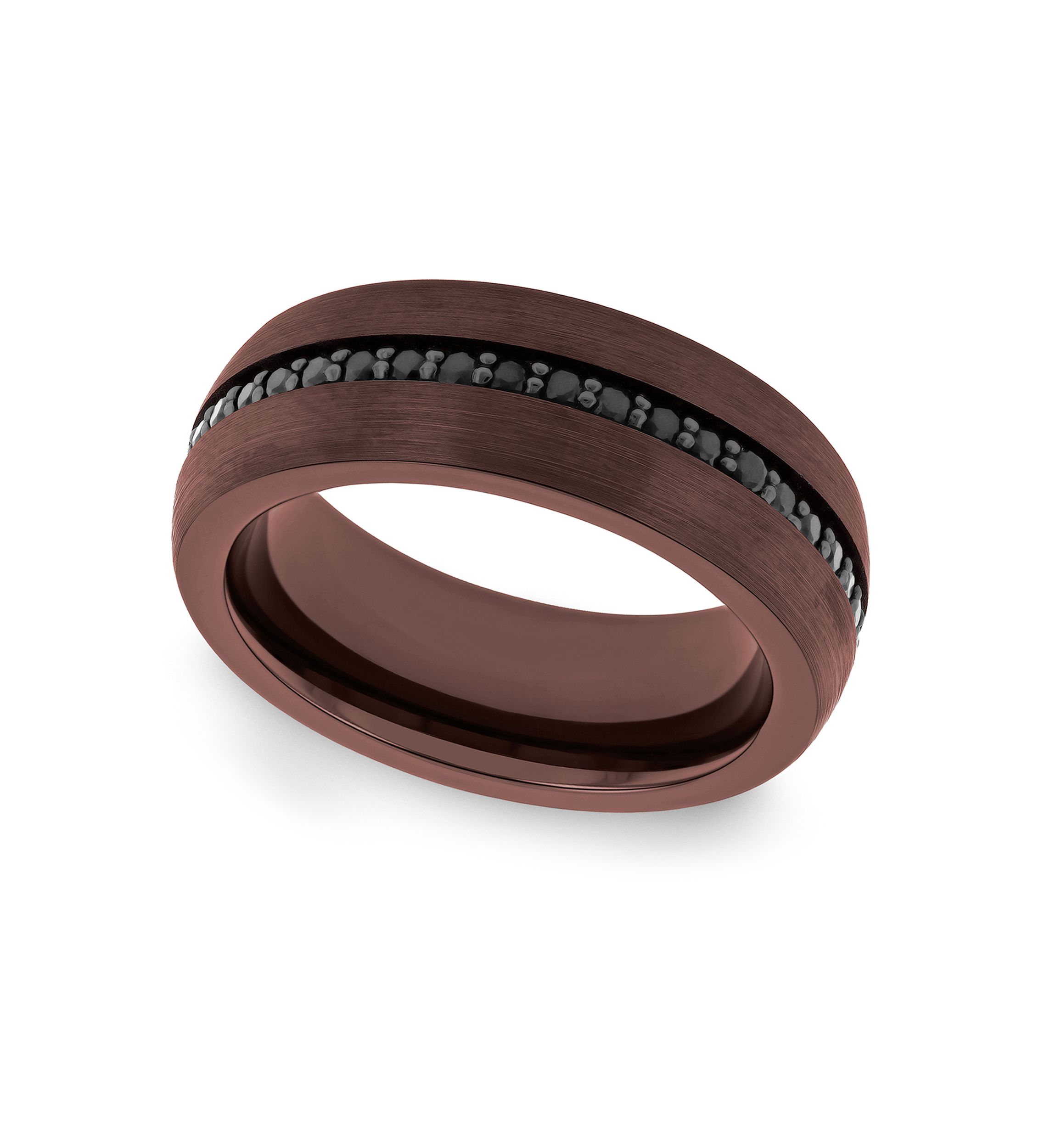Black Sapphire Eternity Band in Bronze-Tone Tungsten