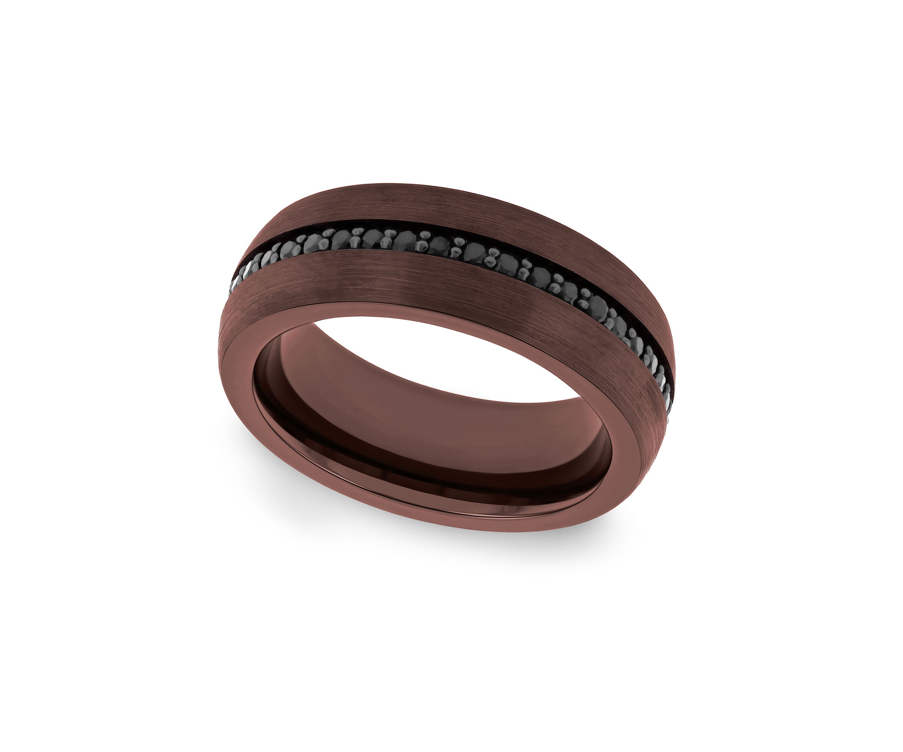 Black Sapphire Eternity Band in Bronze-Tone Tungsten