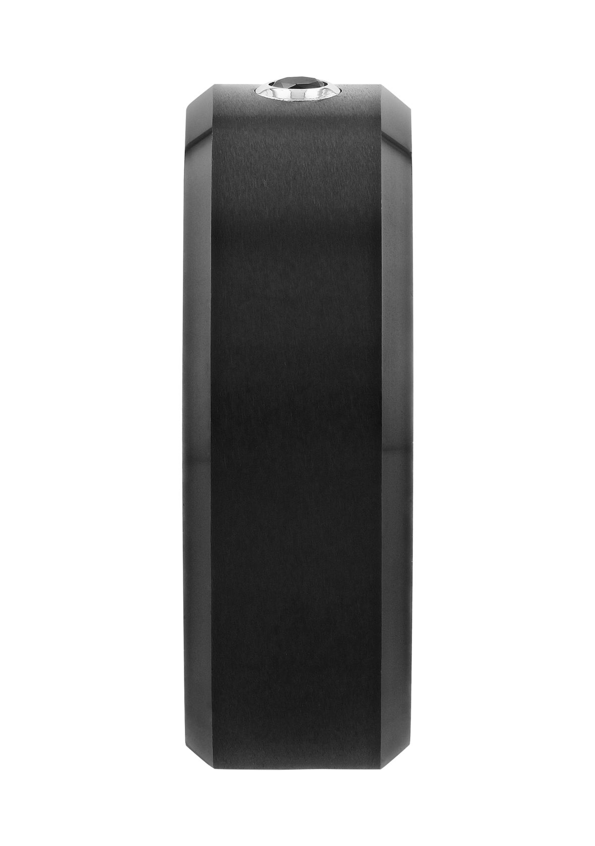 1/10 ct. t.w. Black Diamond Solitaire Band in Black and Blue Tungsten