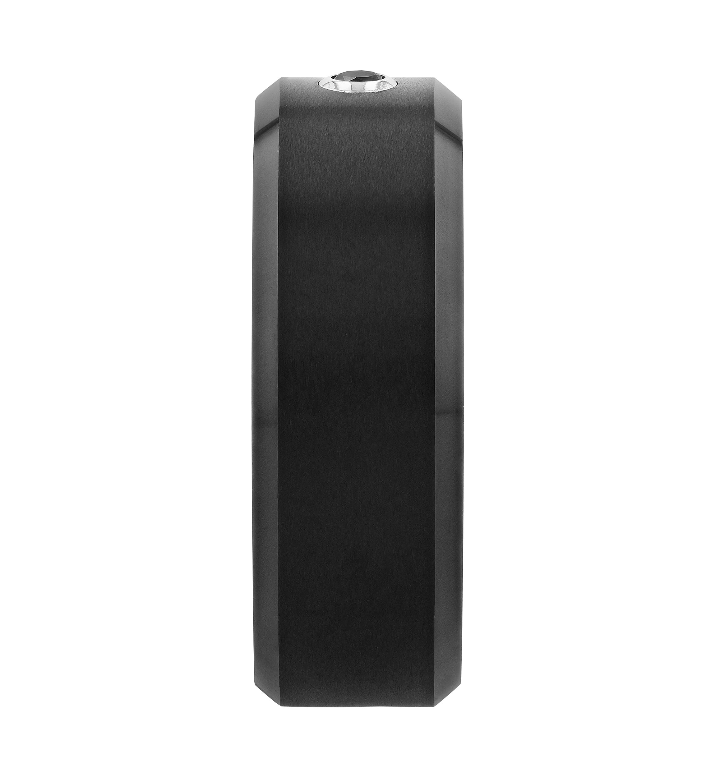 1/10 ct. t.w. Black Diamond Solitaire Band in Black and Blue Tungsten
