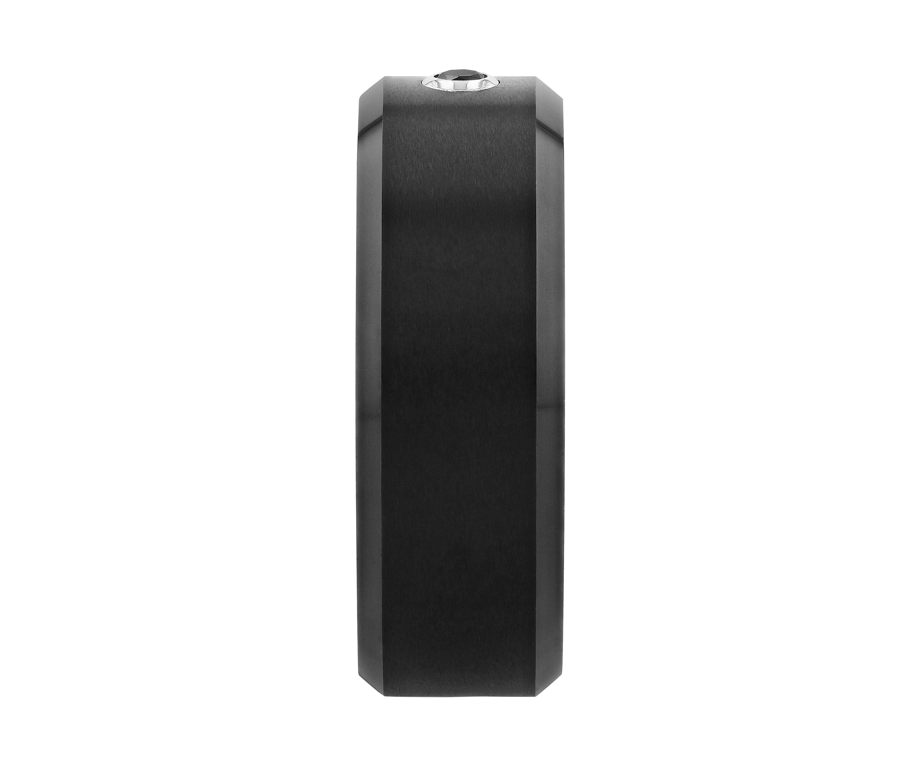 1/10 ct. t.w. Black Diamond Solitaire Band in Black and Blue Tungsten