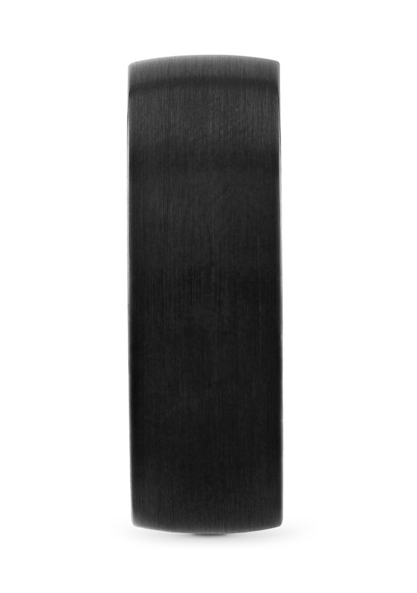 Black Sapphire Band in Black and Rose-Tone Tungsten
