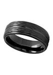 Grooved Faceted Band in Black Tantalum