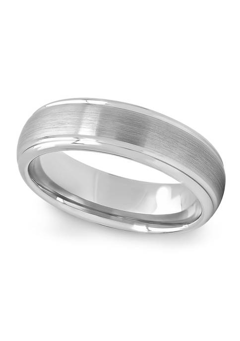 Grooved Satin Finish Band in Tungsten