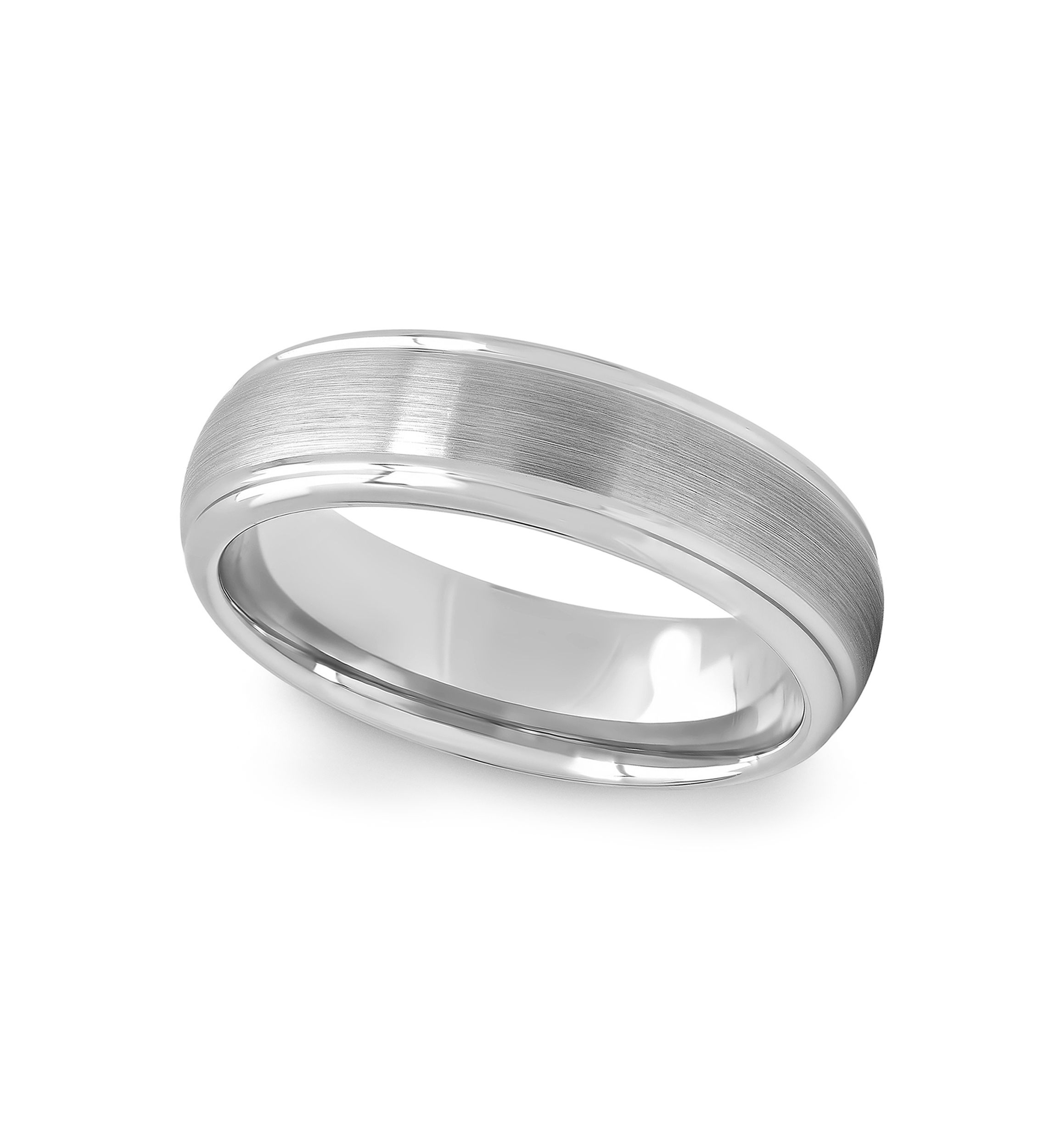 Grooved Satin Finish Band in Tungsten