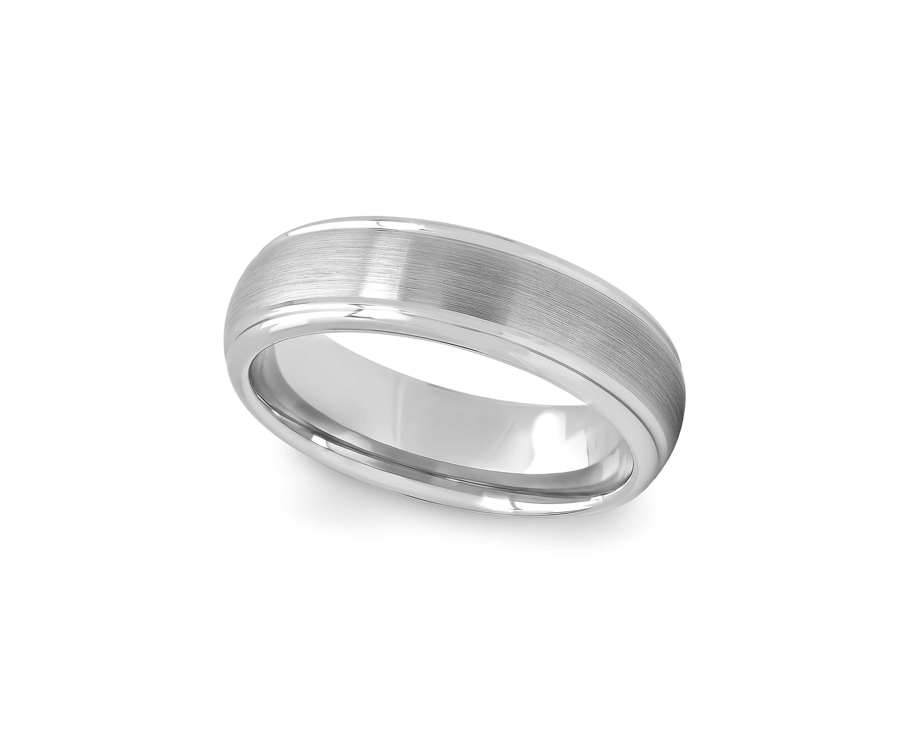 Grooved Satin Finish Band in Tungsten