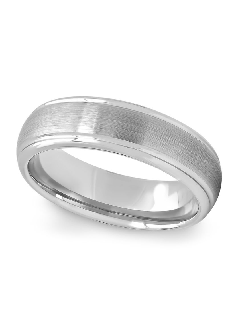 Grooved Satin Finish Band in Tungsten