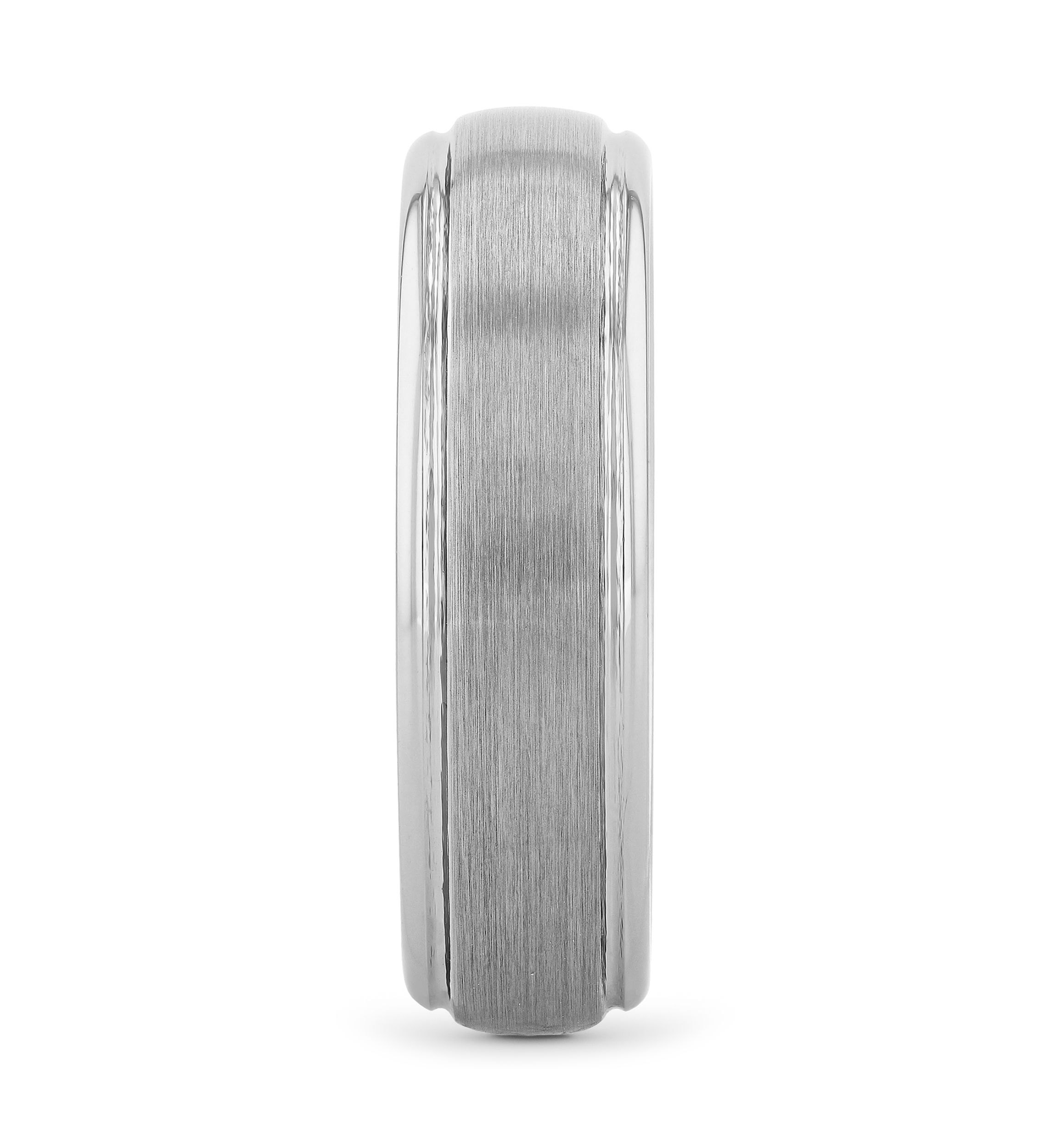 Grooved Satin Finish Band in Tungsten
