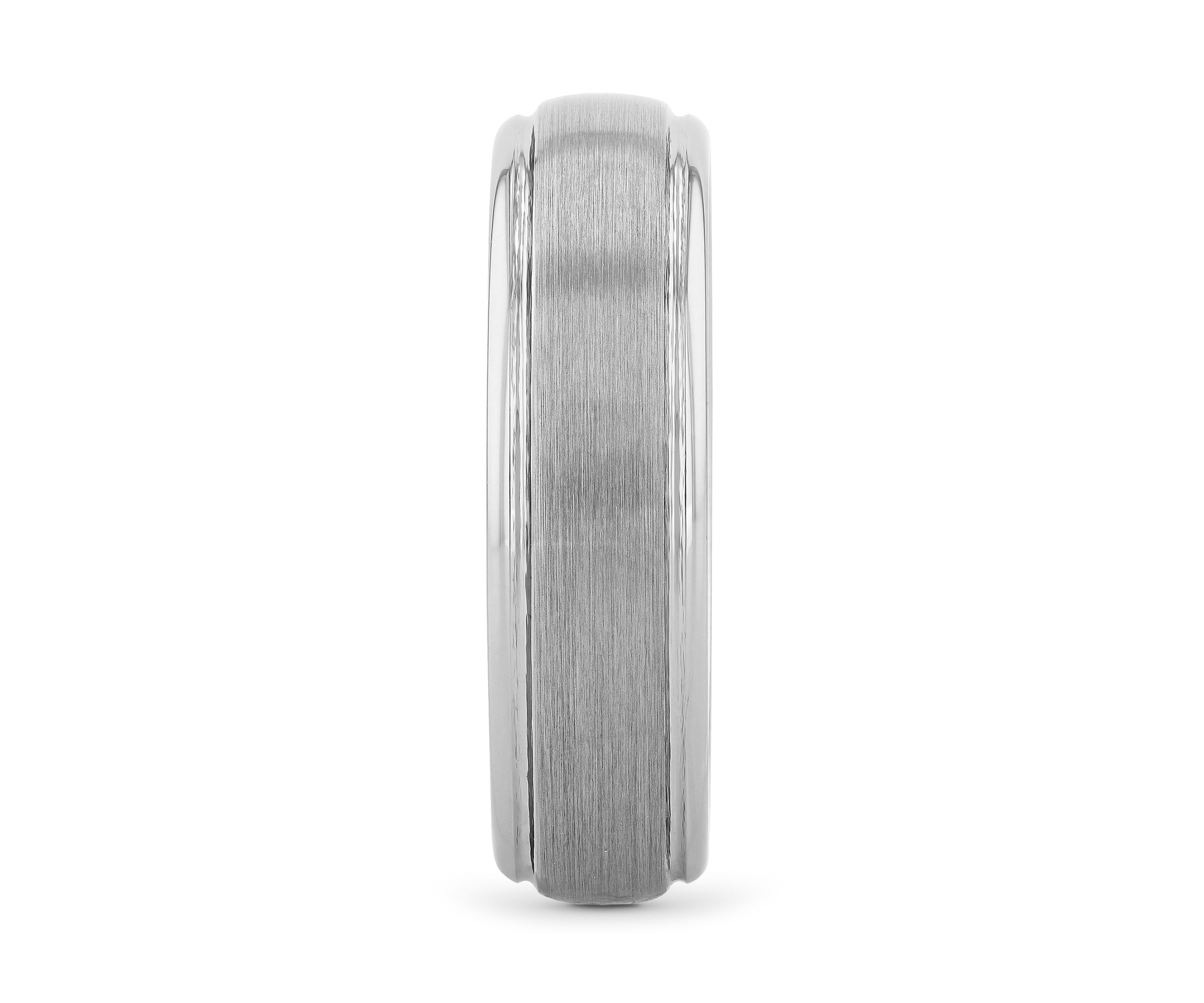 Grooved Satin Finish Band in Tungsten