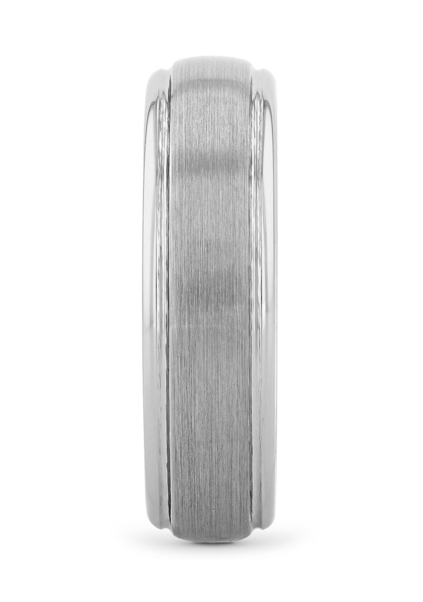 Grooved Satin Finish Band in Tungsten