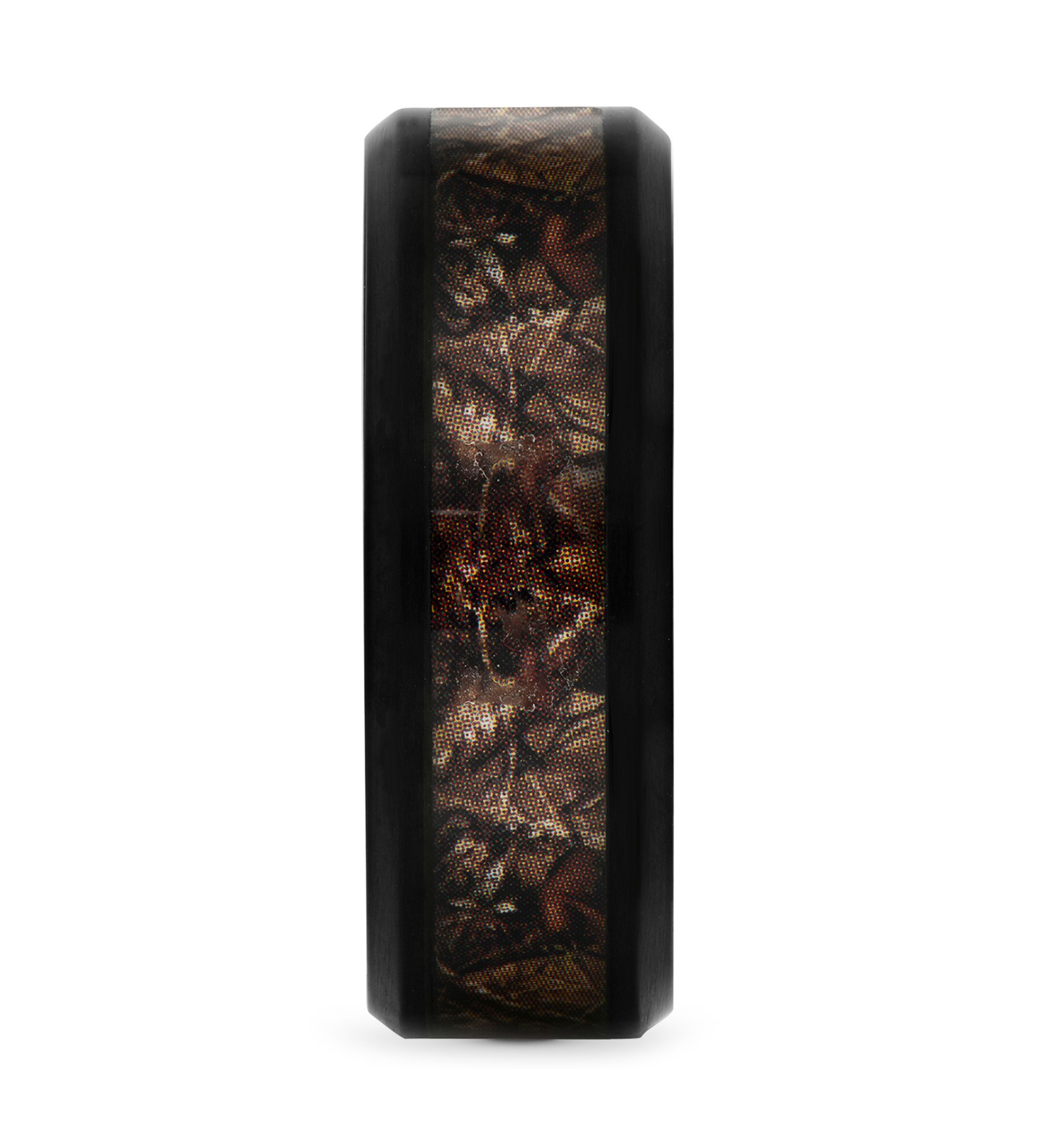 Brown Camo Inlay Band in Black Stainless Steel