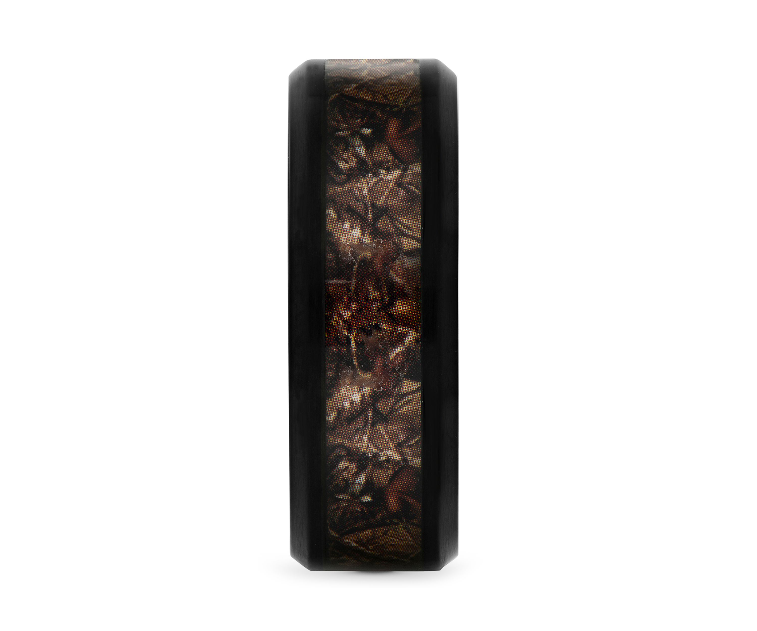 Brown Camo Inlay Band in Black Stainless Steel