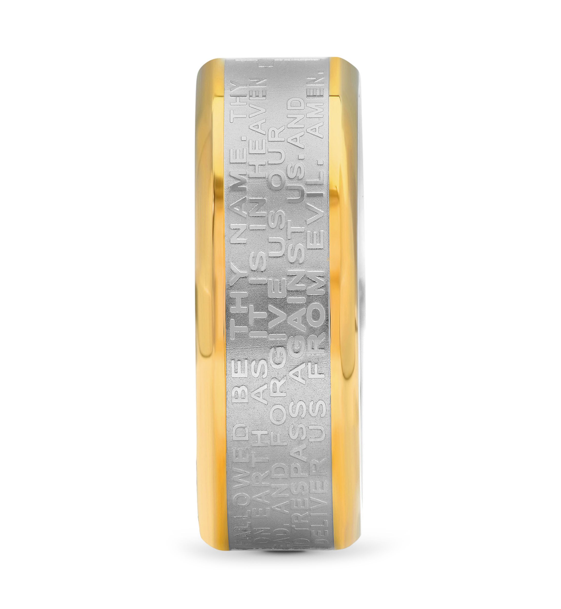 The Lords Prayer Religious Band in Two-Tone Stainless Steel